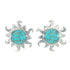Sterling Silver And Turquoise Inlay Sun Post Earrings MX63379